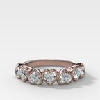 Club Set Wedding Band With Heart Cuts
