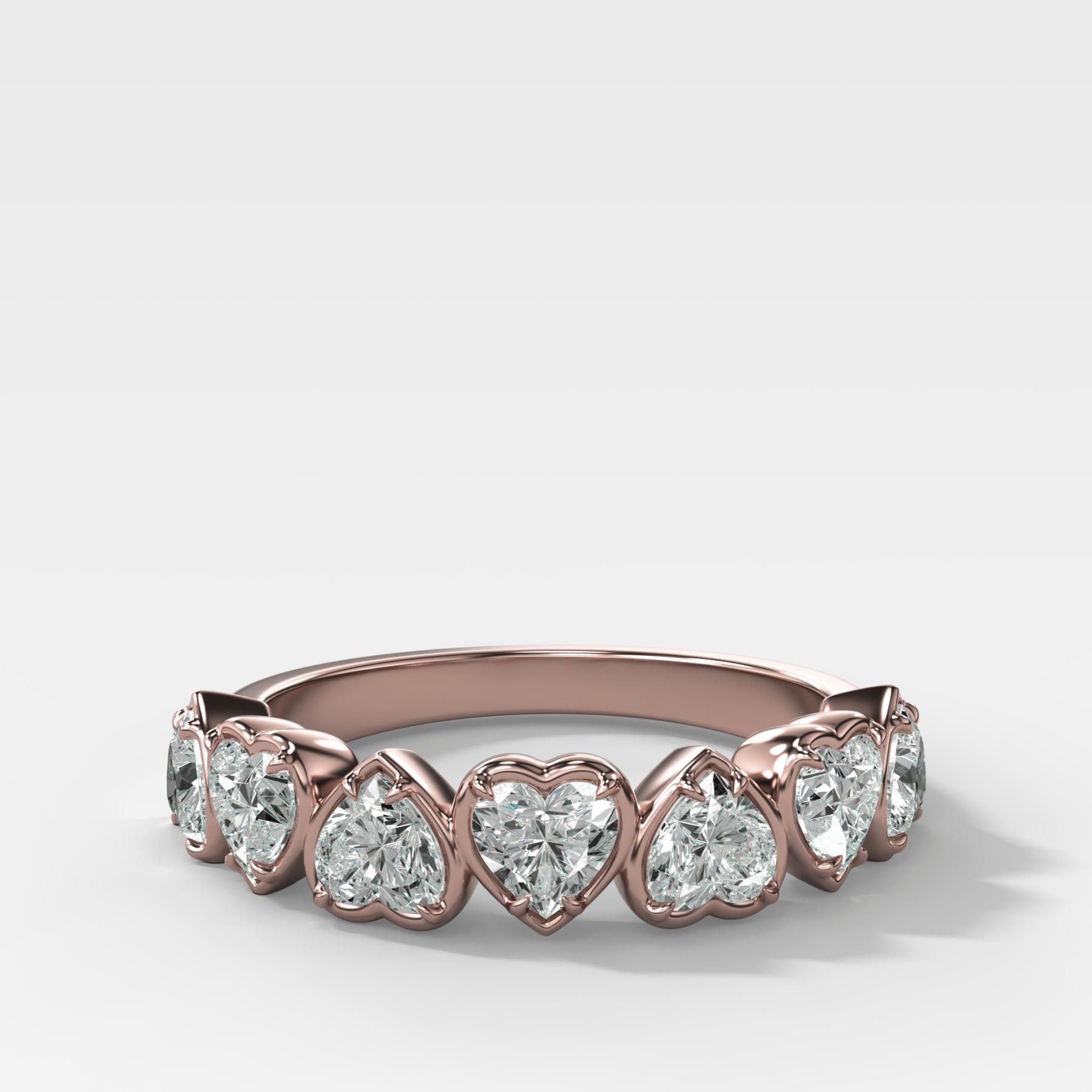 Club Set Wedding Band With Heart Cuts