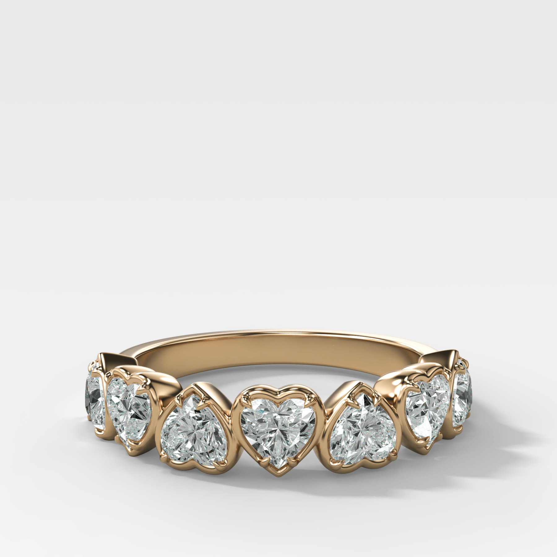 Club Set Wedding Band With Heart Cuts Main image