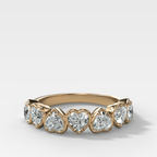 Club Set Wedding Band With Heart Cuts