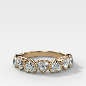 Club Set Wedding Band With Heart Cuts