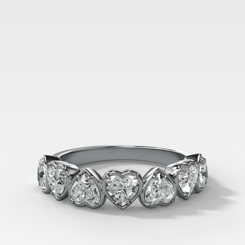 Club Set Wedding Band With Heart Cuts