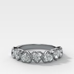 Club Set Wedding Band With Heart Cuts