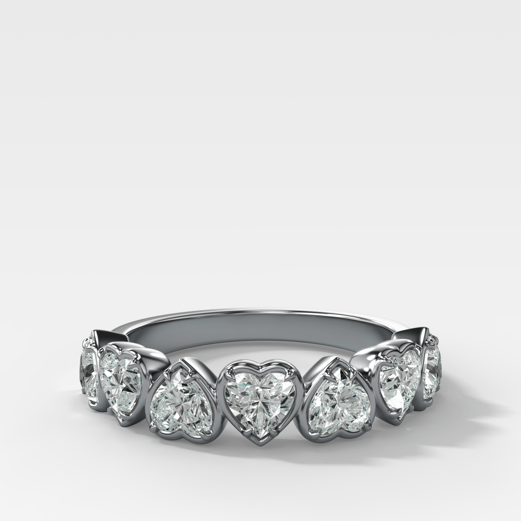 Club Set Wedding Band With Heart Cuts