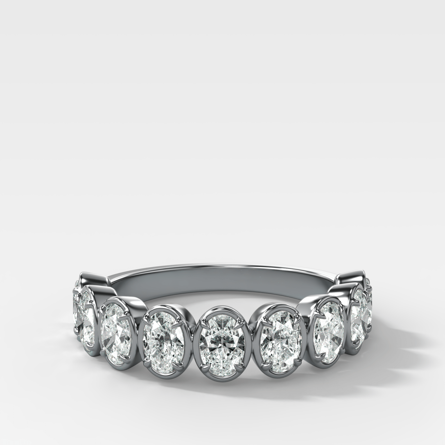 Club Set Wedding Band With North South Oval Cuts Secondary image