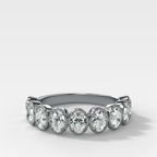 Club Set Wedding Band With North South Oval Cuts