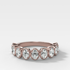 Club Set Wedding Band With North South Oval Cuts