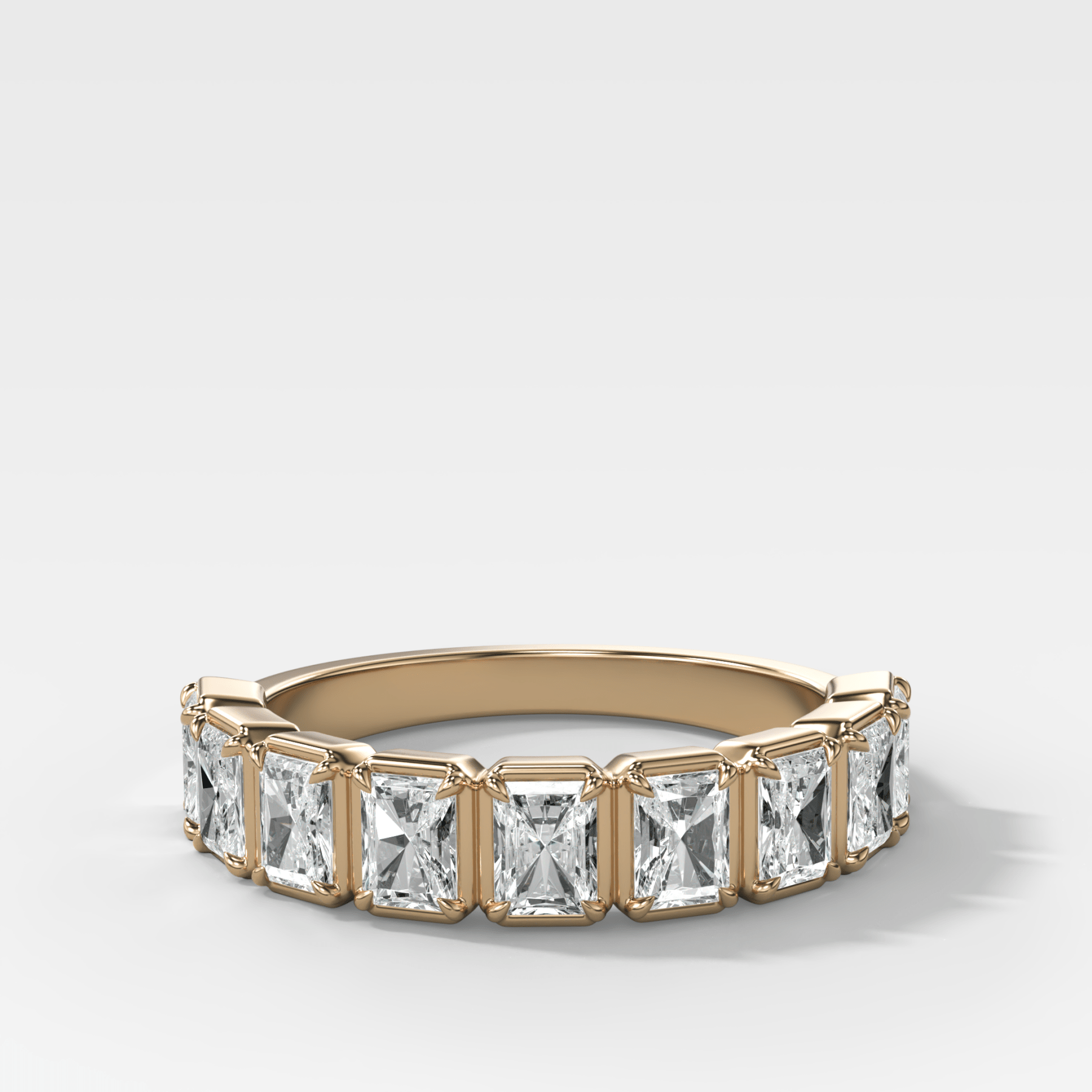 Club Set Wedding Band With North South Radiant Cuts Main image