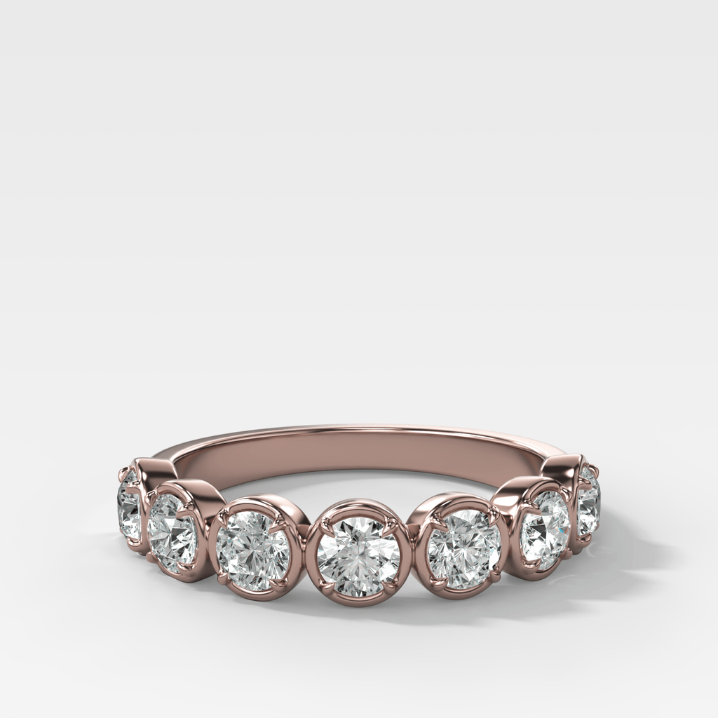 Club Set Wedding Band With Round Cuts