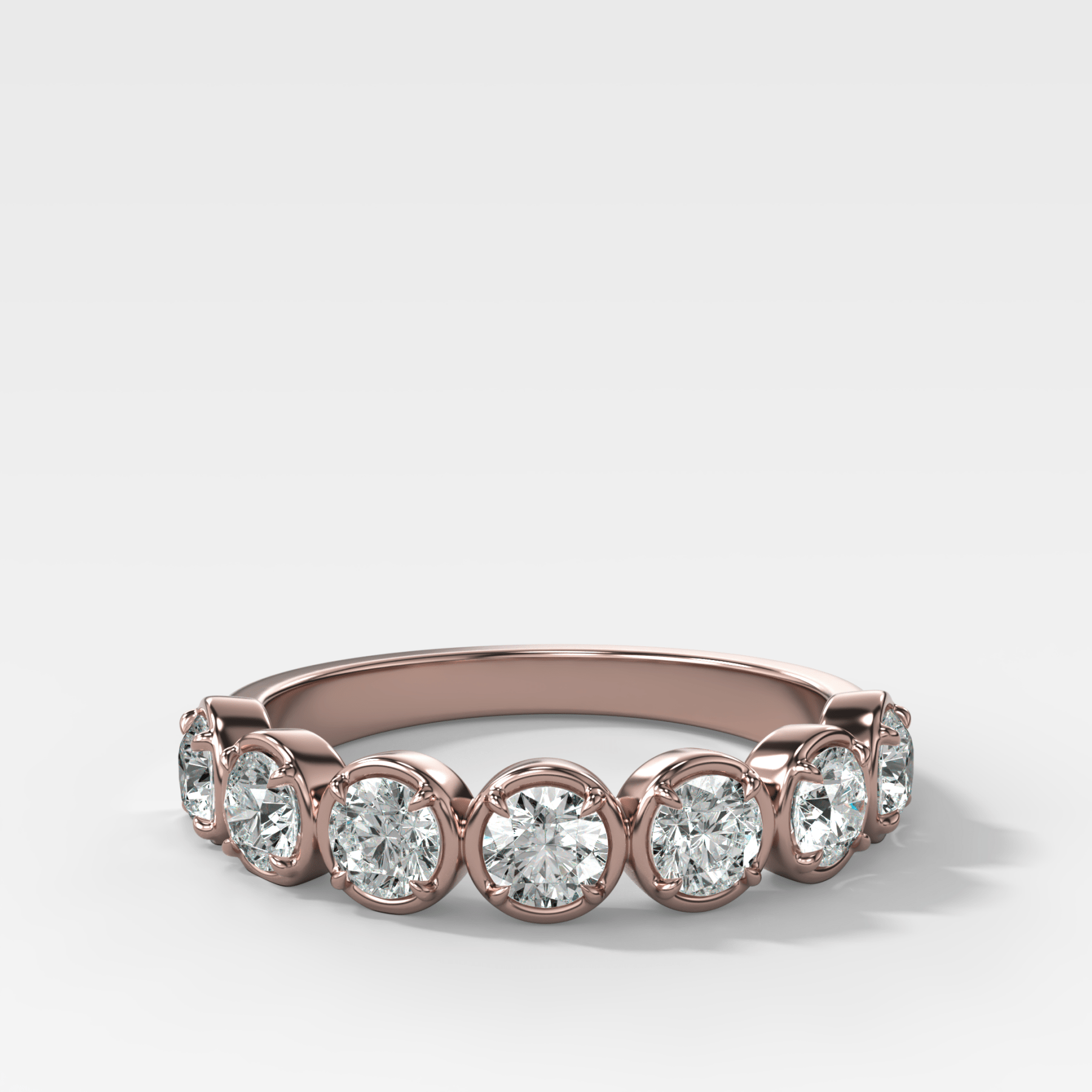 Club Set Wedding Band With Round Cuts