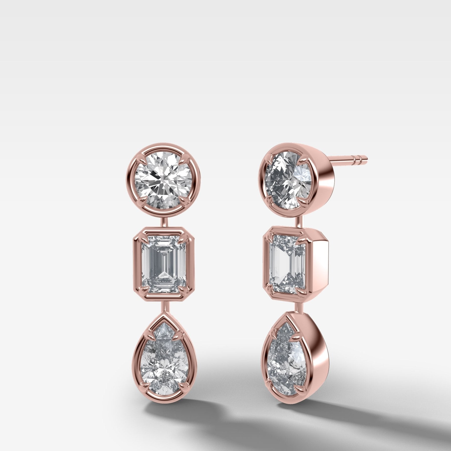 Club Trio Mixed Shape Drop Earrings No. 1