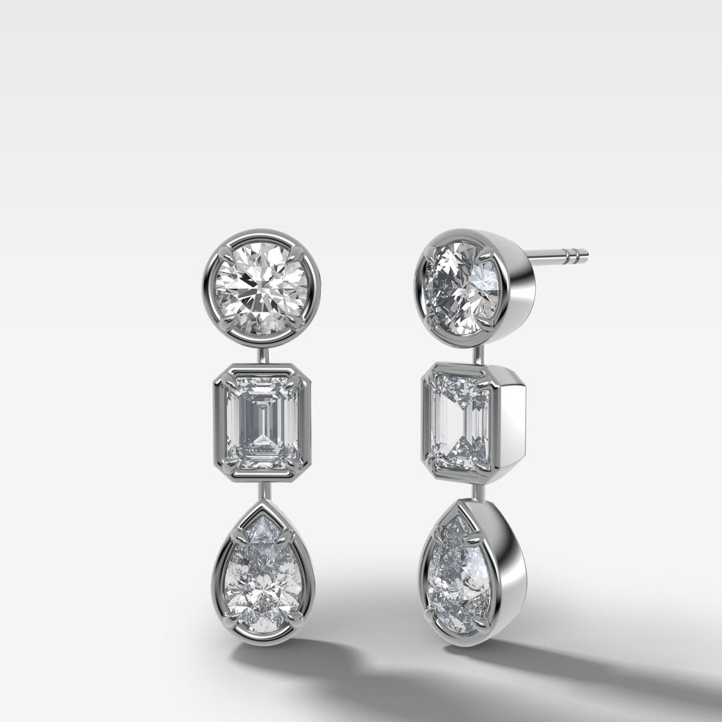 Club Trio Mixed Shape Drop Earrings No. 1