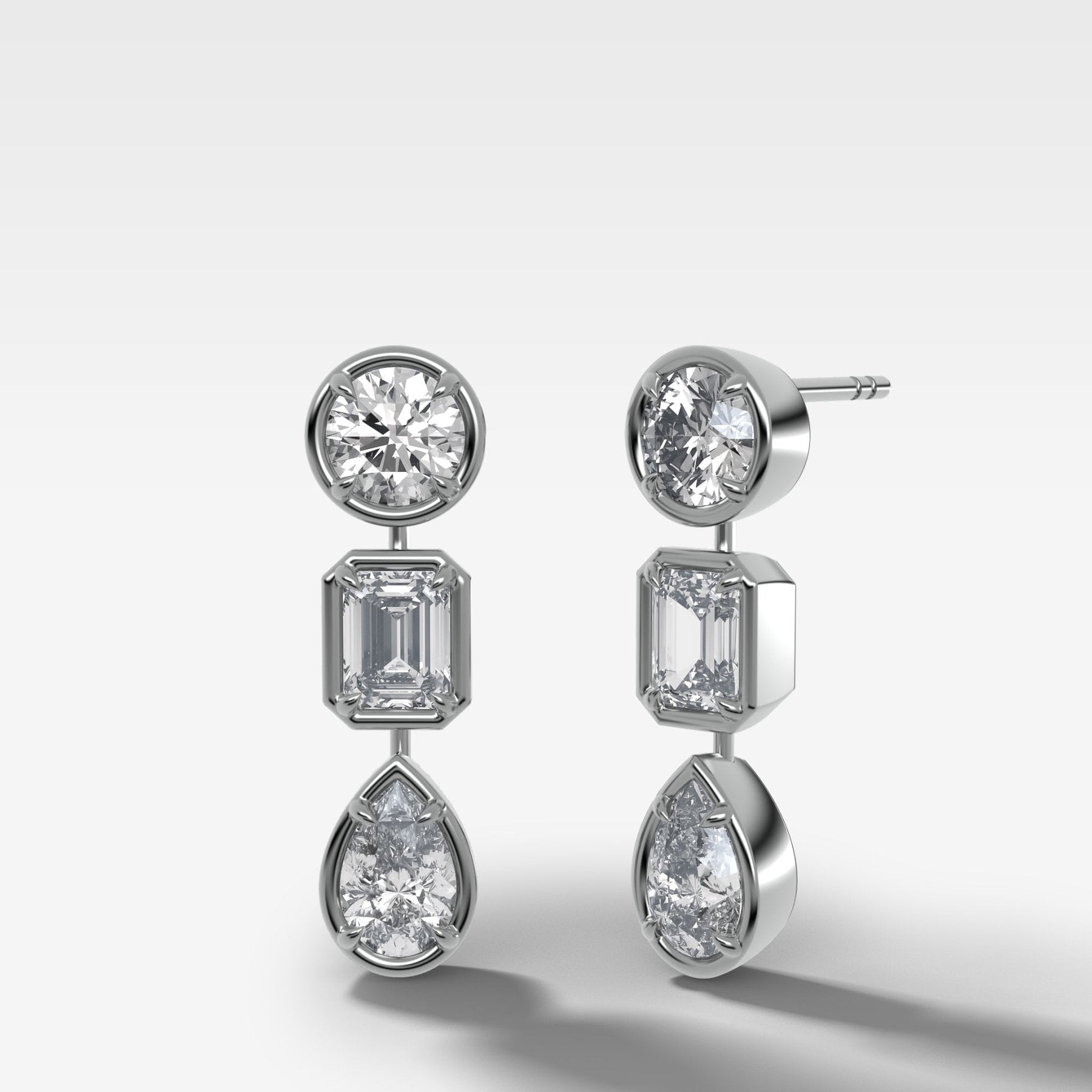 Club Trio Mixed Shape Drop Earrings No. 1