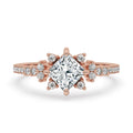 Two Carat Princess Cut Diamond Engagement Ring in Rose Gold