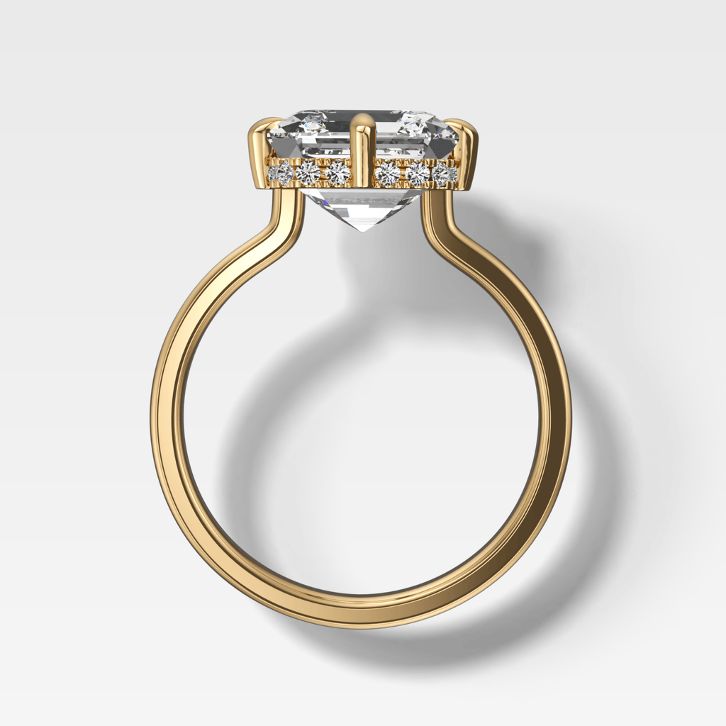 Compass Solitaire Engagement Ring with Asscher Cut Diamond