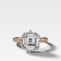 Compass Solitaire Engagement Ring with Asscher Cut Diamond