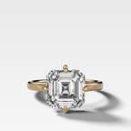 Compass Solitaire Engagement Ring with Asscher Cut Diamond