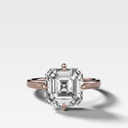 Compass Solitaire Engagement Ring with Asscher Cut Diamond