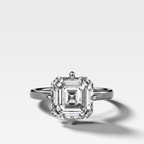 Compass Solitaire Engagement Ring with Asscher Cut Diamond