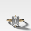 Compass Solitaire Engagement Ring with Emerald Cut Diamond