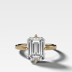Compass Solitaire Engagement Ring with Emerald Cut Diamond
