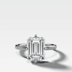 Compass Solitaire Engagement Ring with Emerald Cut Diamond