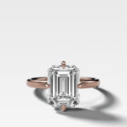 Compass Solitaire Engagement Ring with Emerald Cut Diamond