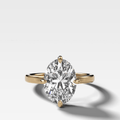 Compass Solitaire Engagement Ring with Oval Cut Diamond