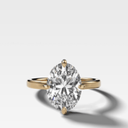 Compass Solitaire Engagement Ring with Oval Cut Diamond