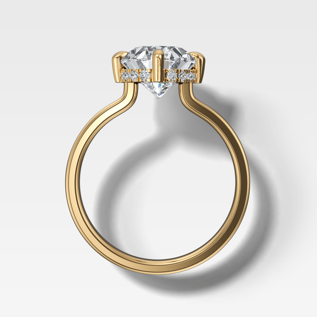 Compass Solitaire Engagement Ring with Oval Cut Diamond
