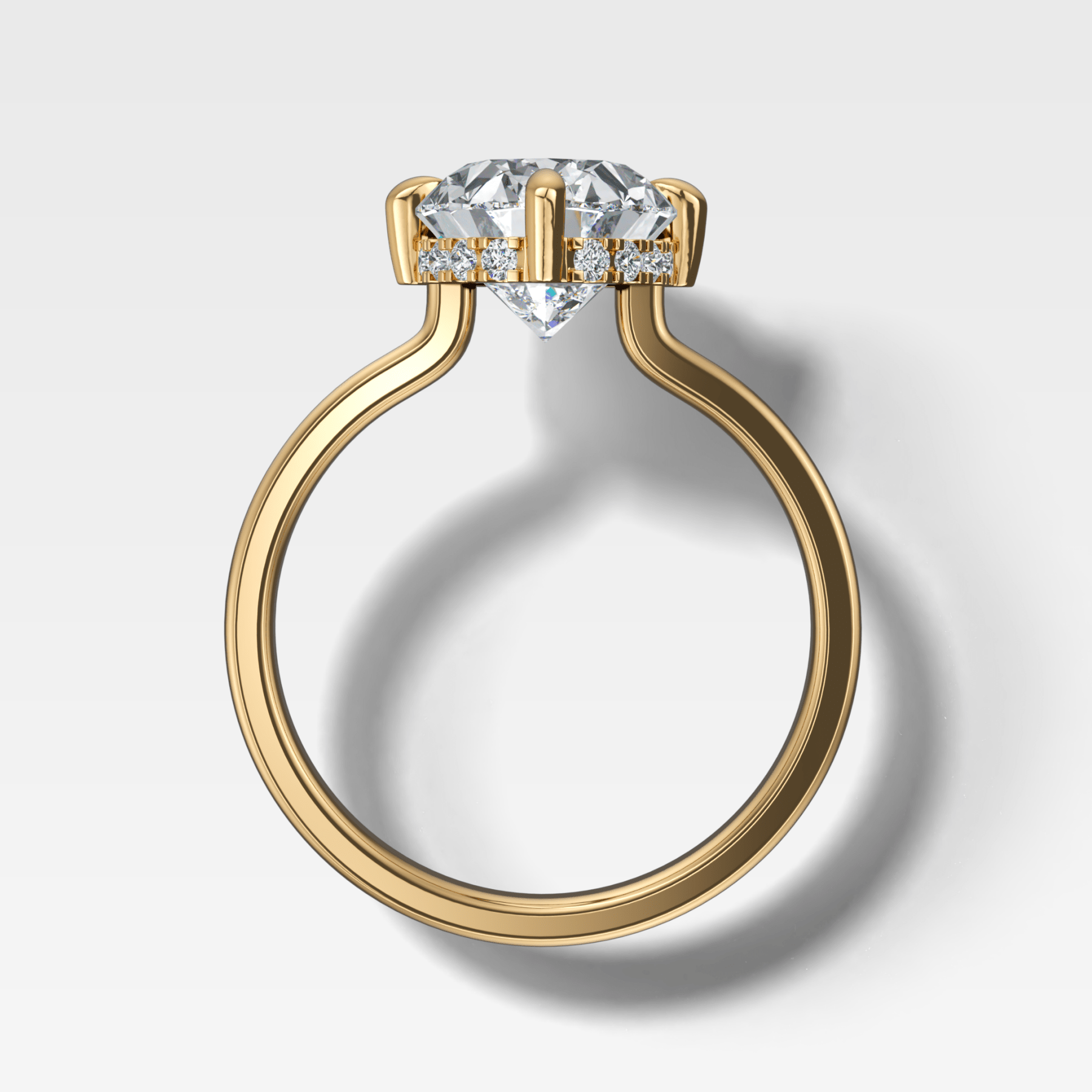 Compass Solitaire Engagement Ring with Oval Cut Diamond
