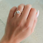 Compass Solitaire Engagement Ring with Round Cut Diamond