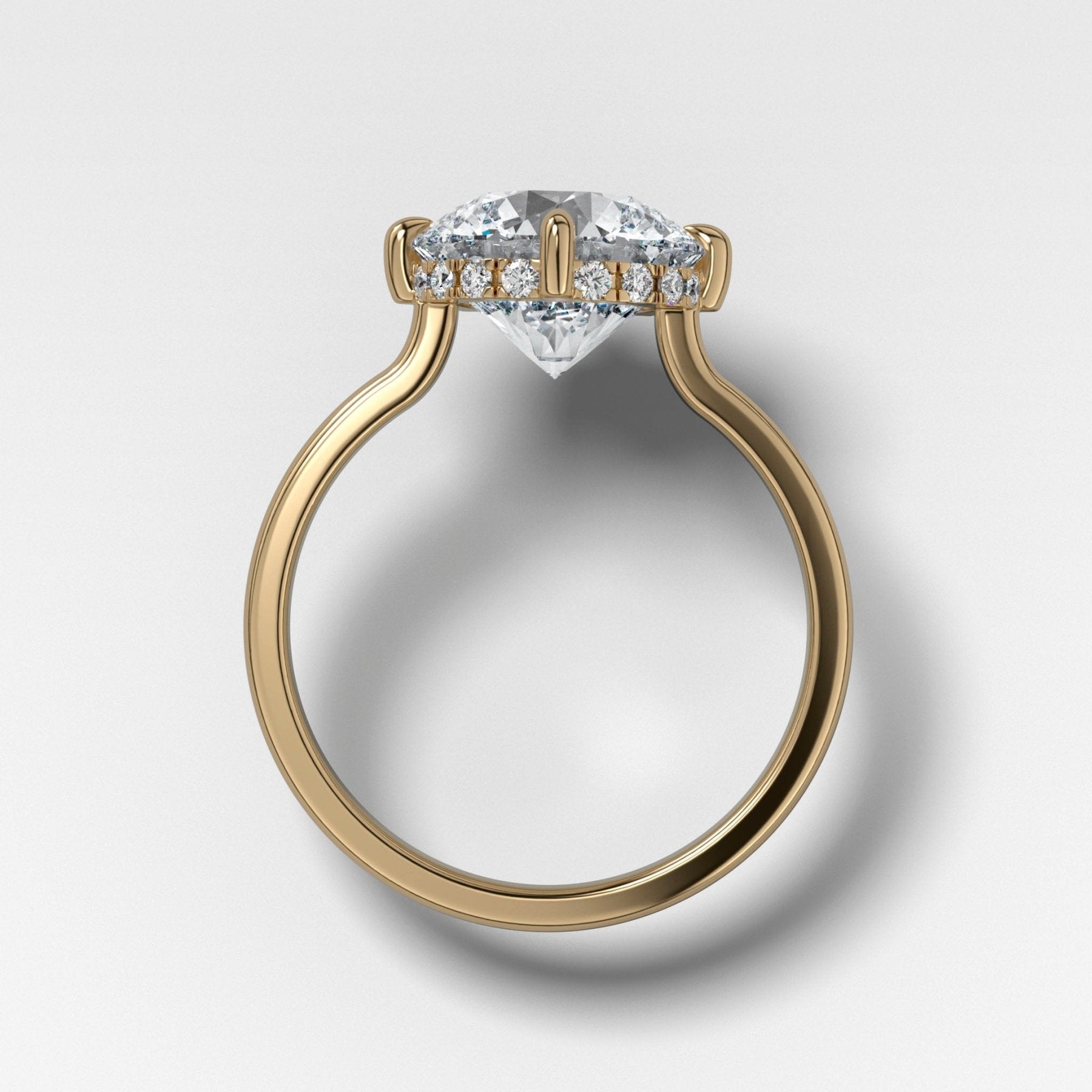 Compass Solitaire Engagement Ring with Round Cut Diamond