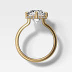 Compass Solitaire Engagement Ring with Square Radiant Cut Diamond