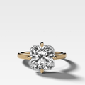 Compass Solitaire Engagement Ring with Square Radiant Cut Diamond