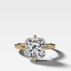 Compass Solitaire Engagement Ring with Square Radiant Cut Diamond