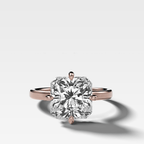 Compass Solitaire Engagement Ring with Square Radiant Cut Diamond