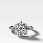 Compass Solitaire Engagement Ring with Square Radiant Cut Diamond