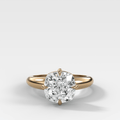 Compass Tapered Dome Engagement Ring With a Cushion Cut Diamond