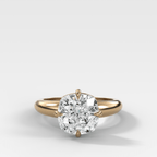 Compass Tapered Dome Engagement Ring With a Cushion Cut Diamond