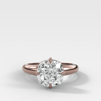 Compass Tapered Dome Engagement Ring With a Cushion Cut Diamond