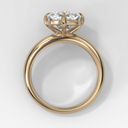 Compass Tapered Dome Engagement Ring With a Cushion Cut Diamond