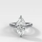 Compass Tapered Dome Engagement Ring With a Marquise Diamond