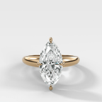 Compass Tapered Dome Engagement Ring With a Marquise Diamond