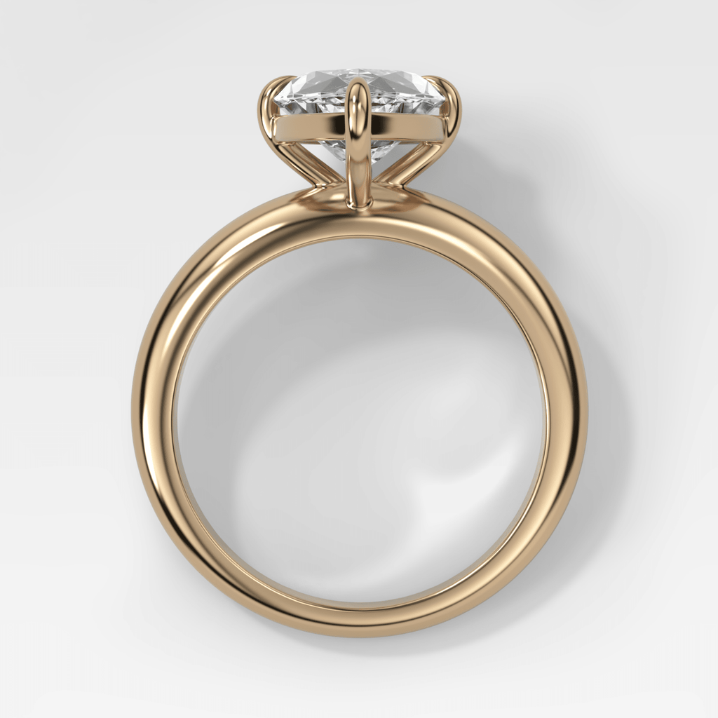 Compass Tapered Dome Engagement Ring With a Marquise Diamond