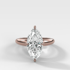 Compass Tapered Dome Engagement Ring With a Marquise Diamond