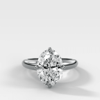 Compass Tapered Dome Engagement Ring With a Oval Diamond