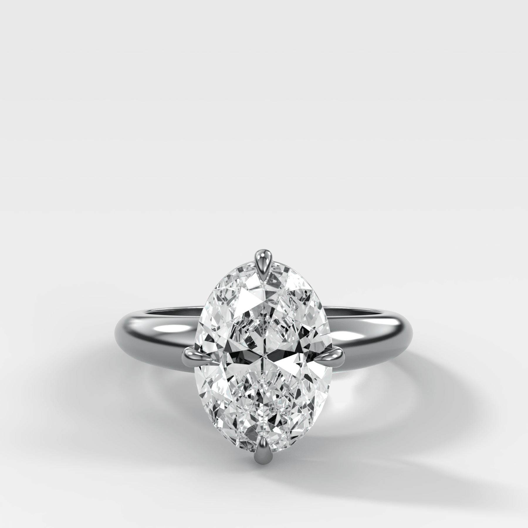 Compass Tapered Dome Engagement Ring With a Oval Diamond