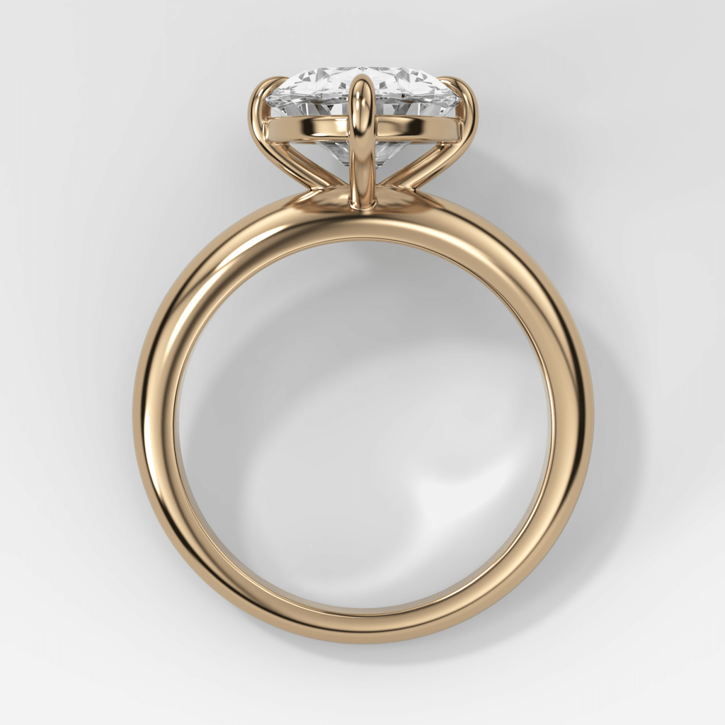 Compass Tapered Dome Engagement Ring With a Oval Diamond