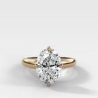 Compass Tapered Dome Engagement Ring With a Oval Diamond